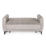 Καναπές-κρεβάτι με αποθηκευτικό χώρο διθέσιος Milos μπεζ-γκρι ύφασμα 148x78x85 - Image 4