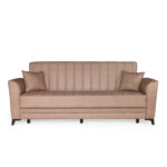 Καναπές-κρεβάτι με αποθηκευτικό χώρο τριθέσιος Anna μπεζ ύφασμα 227x85x97 - Image 2