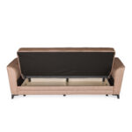 Καναπές-κρεβάτι με αποθηκευτικό χώρο τριθέσιος Anna μπεζ ύφασμα 227x85x97 - Image 3