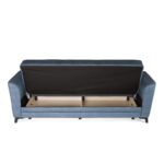 Καναπές-κρεβάτι με αποθηκευτικό χώρο τριθέσιος Anna γκρι-μπλε ύφασμα 227x85x97 - Image 3