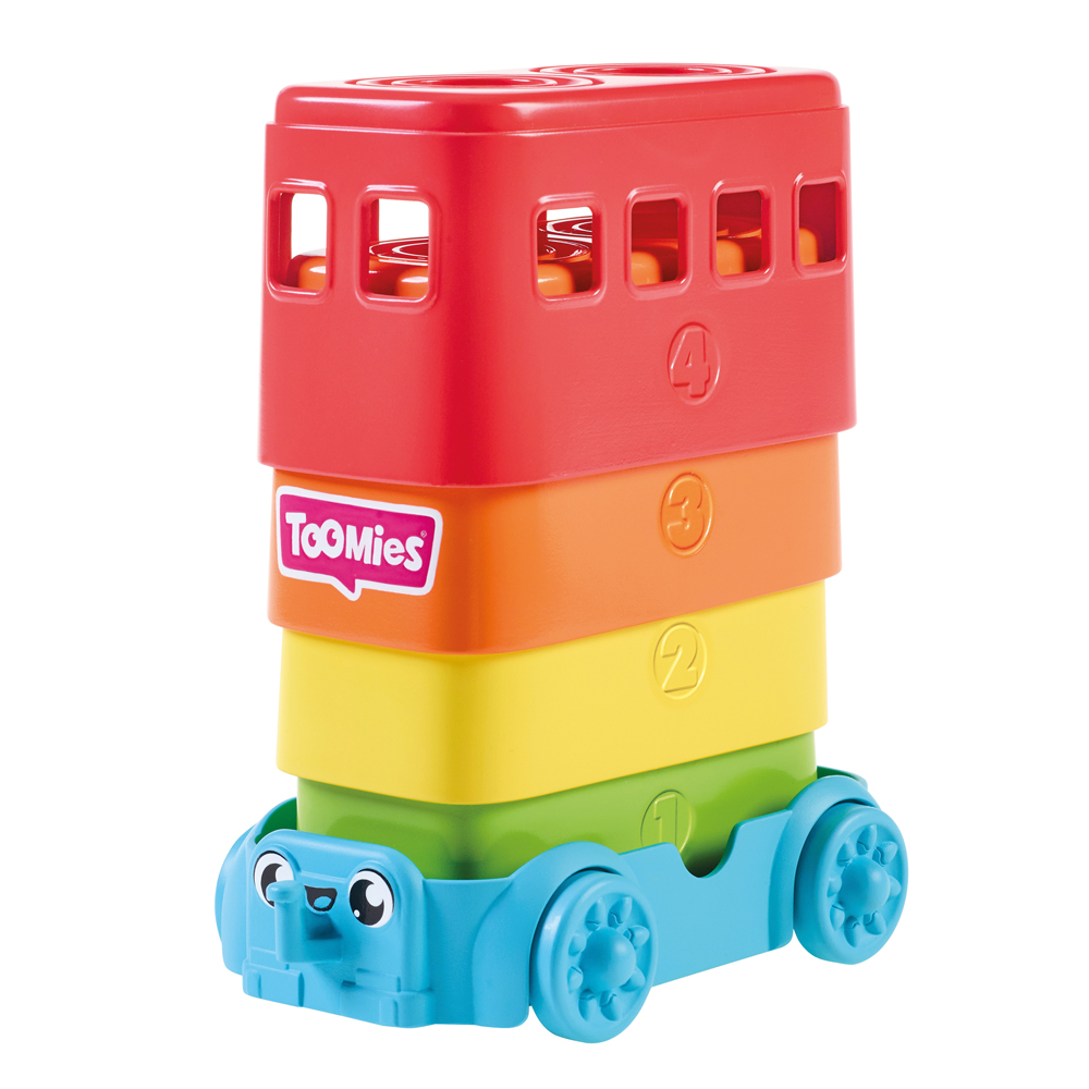 1000-73220-10-638a761a3d043c0dd38fa734 Tomy Toomies Βρεφικό Παιχνίδι Λεωφορεία Σε Πυραμίδα Για 12-36 Μηνών - Image 1