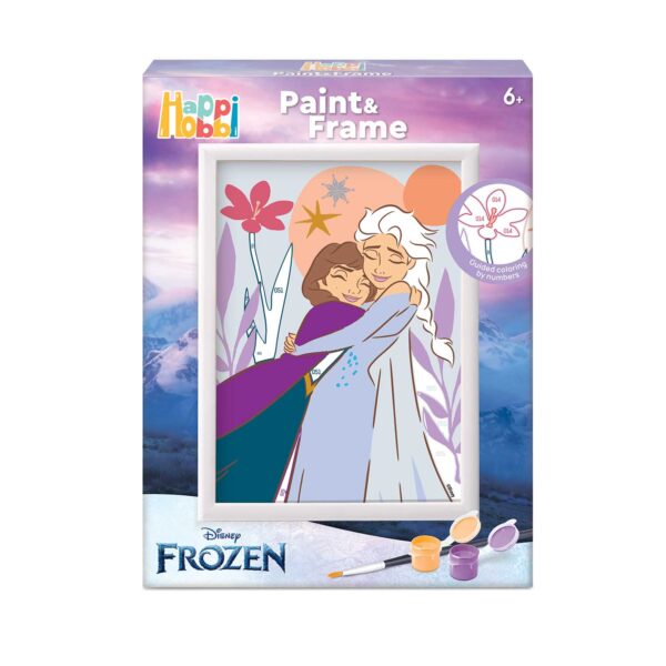 HappiHobbi Paint & Frame | Paint by Numbers - Disney Frozen | Για Ηλικίες 6+ Χρονών