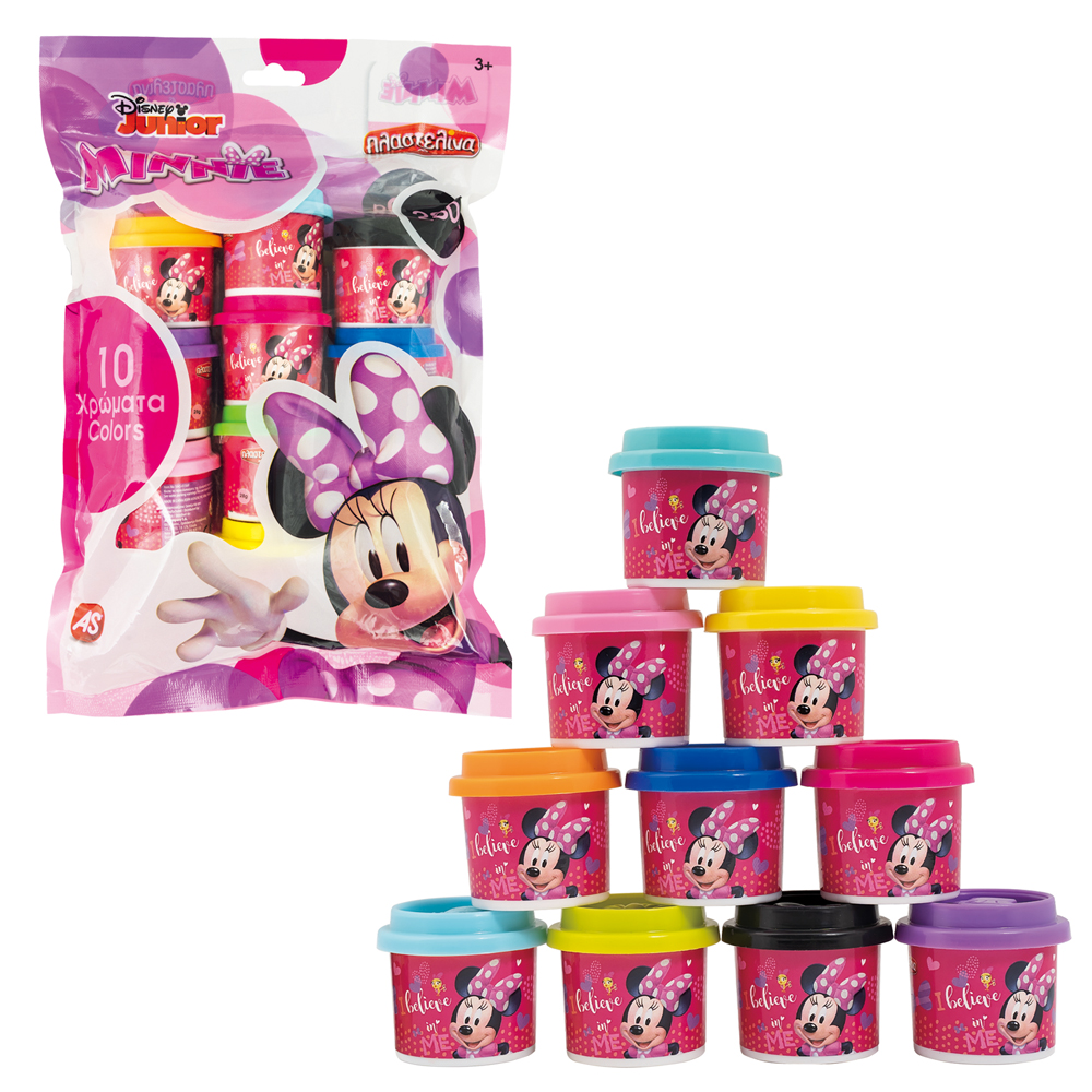 1045-03569-11-6390f226b350aaa238b1eec6 AS Πλαστελίνη Disney Minnie Σακουλάκι Με 10 Βαζάκια Και Καπάκια Καλουπάκια 280gr - Image 1