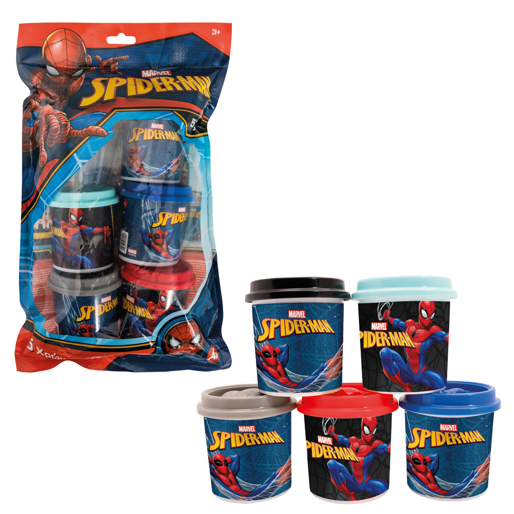 10450360911-65c0b8d177066046baba01f8 AS Πλαστελίνη Marvel Spiderman Σακουλάκι Με 5 Βαζάκια Και Καπάκια Καλουπάκια 570gr Για 3+ Χρονών - Image 1