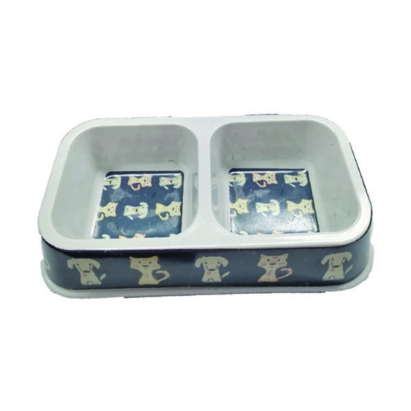 Διπλό μπόλ φαγητού σκύλου σε διάφορα σχέδια