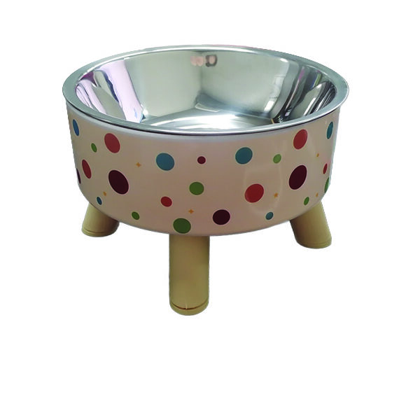 Μπόλ φαγητού σκύλου πλαστικό με ποδαράκια και μεταλλικό λεκανάκι