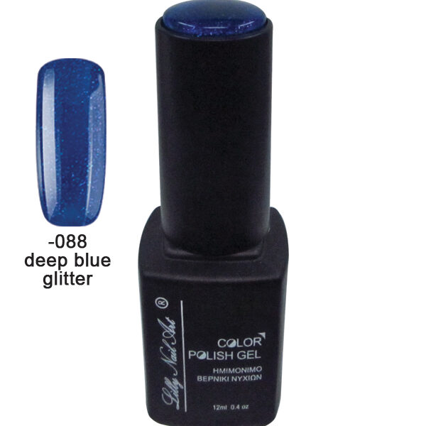 Ημιμόνιμο τριφασικό μανό 12ml - Dark blue glitter