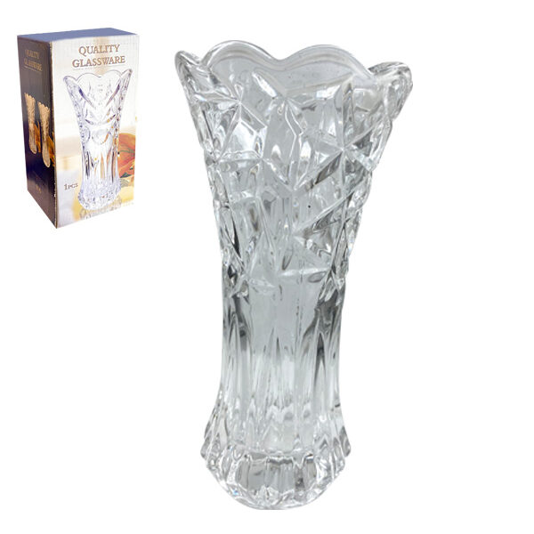 Διάφανο γυάλινο βάζο 19cm