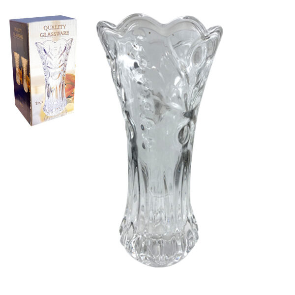 Διάφανο γυάλινο βάζο 19cm