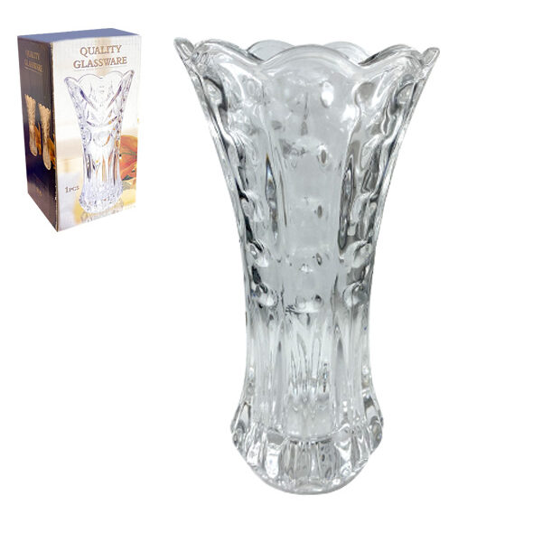 Διάφανο γυάλινο βάζο 19cm