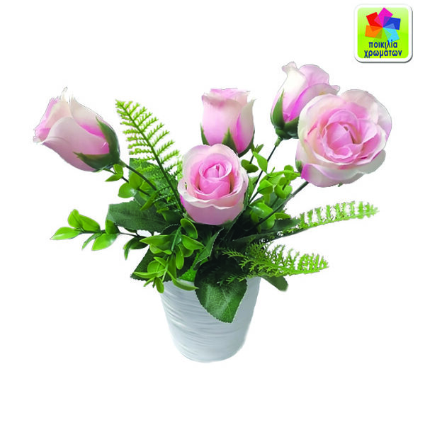 Γλαστράκι πλαστικό με λουλούδια 28cm