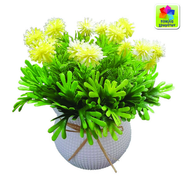 Γλαστράκι πλαστικό με λουλούδια 17cm