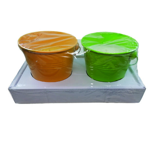 Σετ 2 κεριά σιτρονέλας σε μεταλλικό γλαστράκι