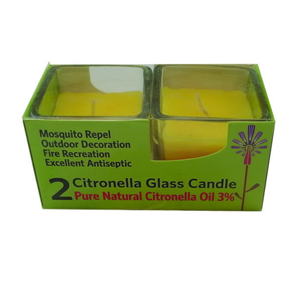 Σετ 2 κεριά σιτρονέλας σε γυάλινο βαζάκι