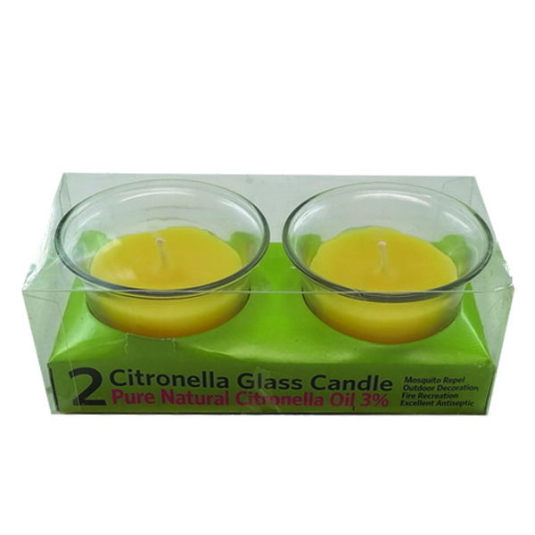 Σετ 2 κεριά σιτρονέλας σε γυάλινο βαζάκι
