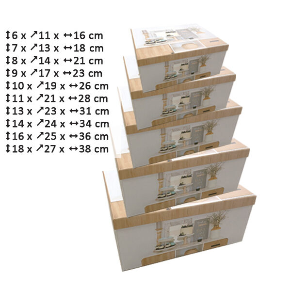 Σετ 10 χάρτινα παραλληλόγραμα κουτιά αποθήκευσης