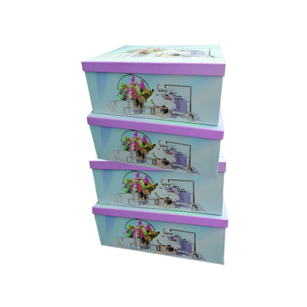 Σετ 10 χάρτινα παραλληλόγραμα κουτιά αποθήκευσης