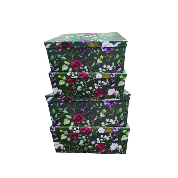 Σετ 10 χάρτινα παραλληλόγραμα κουτιά αποθήκευσης