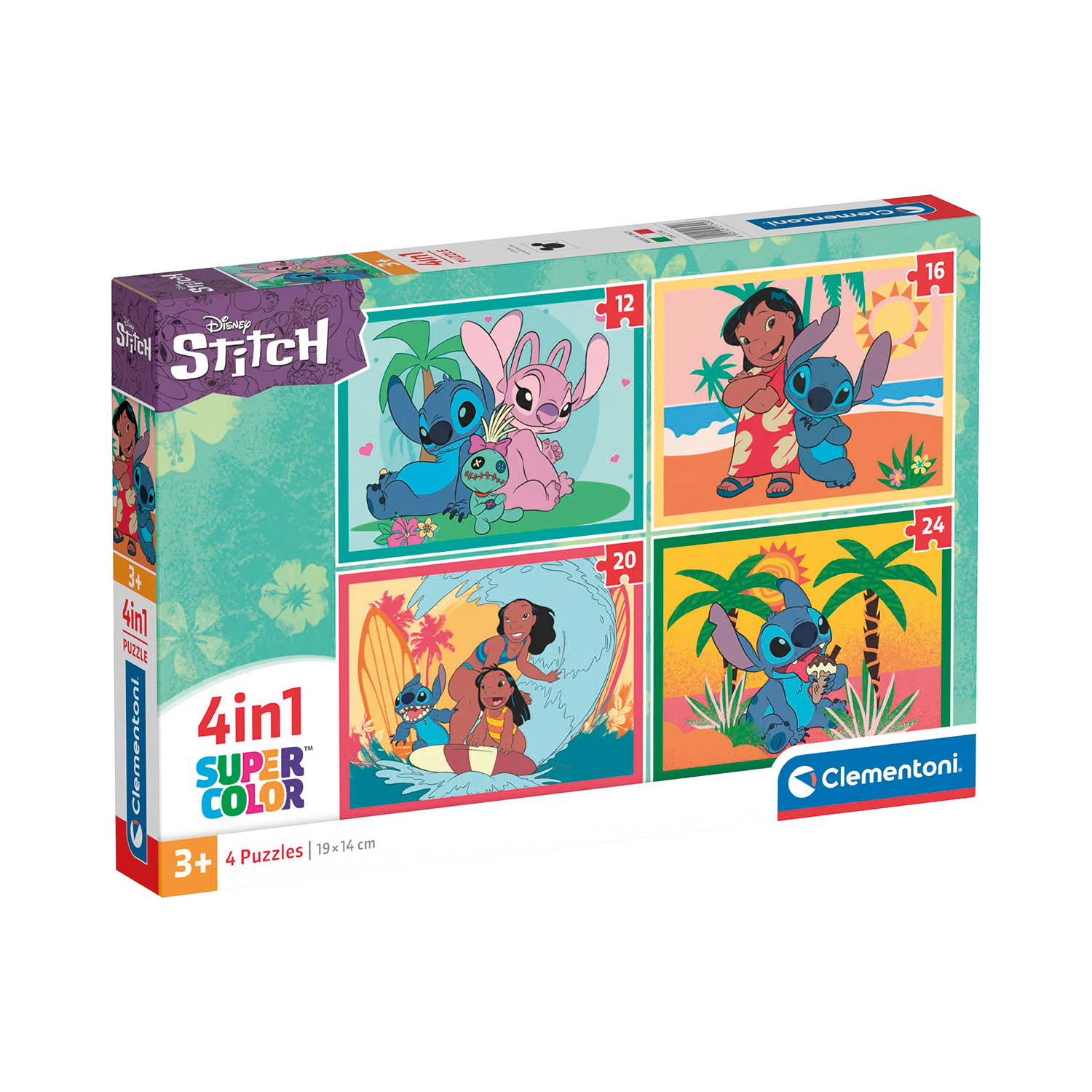 1200-21745-686e7a4cb9057162f6319ede_1752071473 Clementoni Παιδικό Παζλ 4 in 1 Super Color Disney Stich 12-16-20-24 τμχ - Image 1
