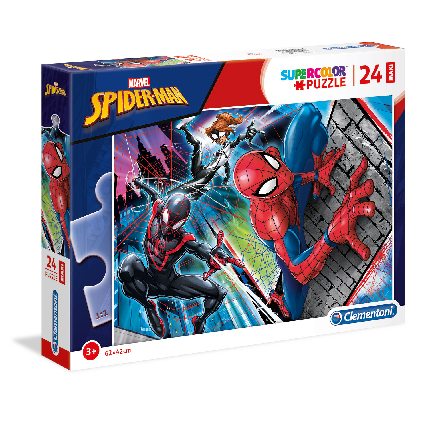 1200-24497-6396f159b350aaa238b1fd0a Clementoni Παιδικό Παζλ Maxi Super Color SpiderMan 24 τμχ - Image 1
