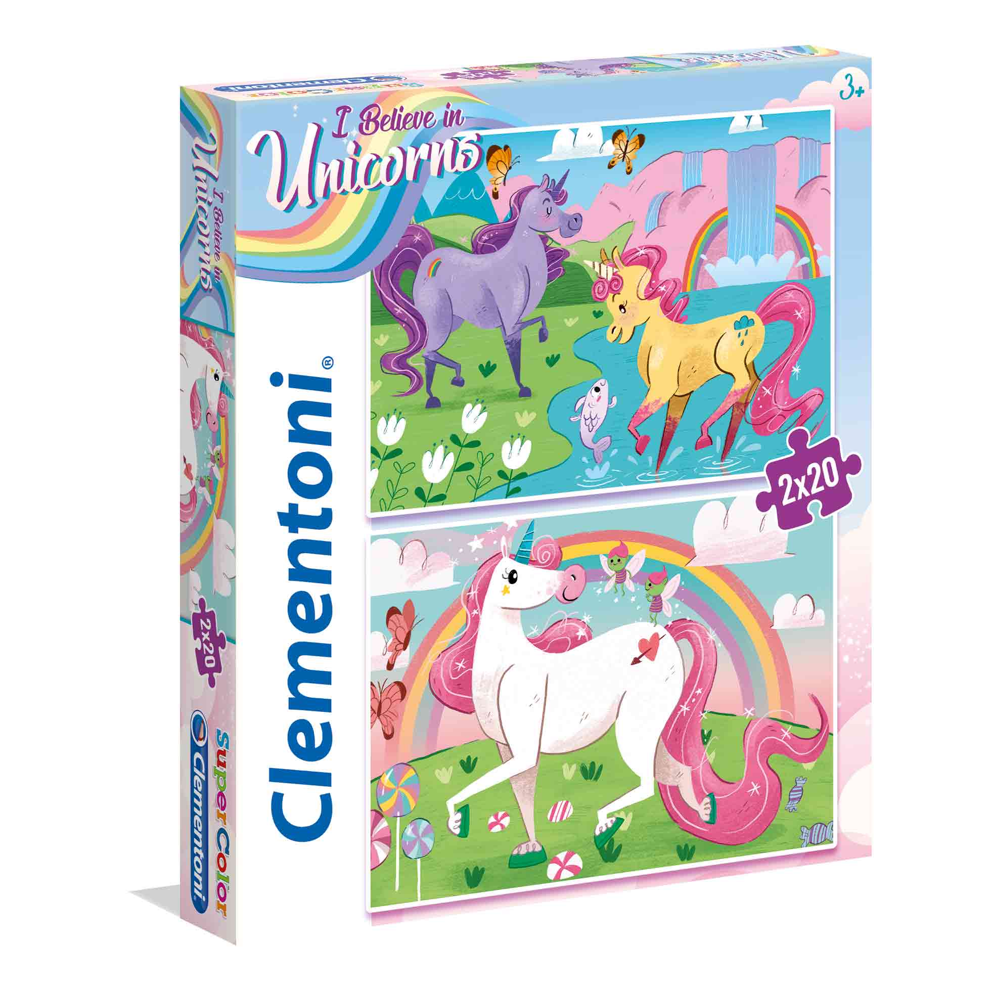 1200-24754-6396f165b350aaa238b1fd0b Clementoni Παιδικό Παζλ Super Color I Believe In Unicorns 2x20 τμχ - Image 1