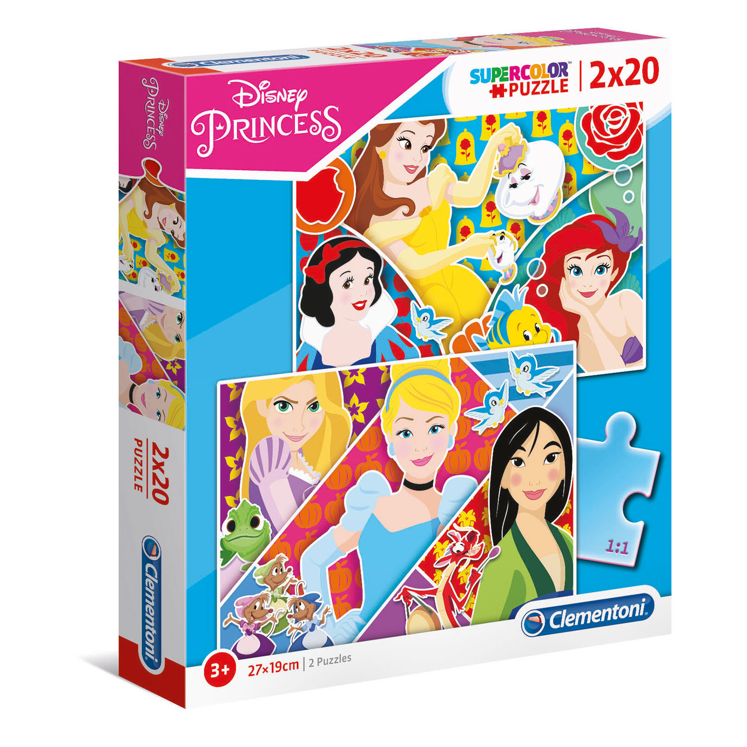 1200-24766-6396f181b350aaa238b1fd0e Clementoni Παιδικό Παζλ Super Color Disney Princess 2x20 τμχ - Image 1