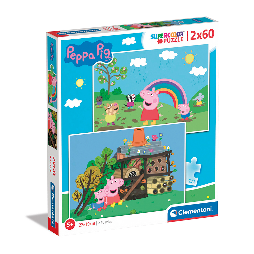 120021622-642fdb28f960cd5122f2451b Clementoni Παιδικό Παζλ Supercolor Peppa Pig 2x60 τμχ - Image 1