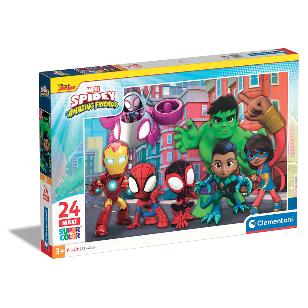 120024249-65f2cddc955b88d0504fa79c Clementoni Παιδικό Παζλ Maxi Super Color Marvel Spidey Και Οι Απίθανοι Φίλοι Του 24 τμχ - Image 1