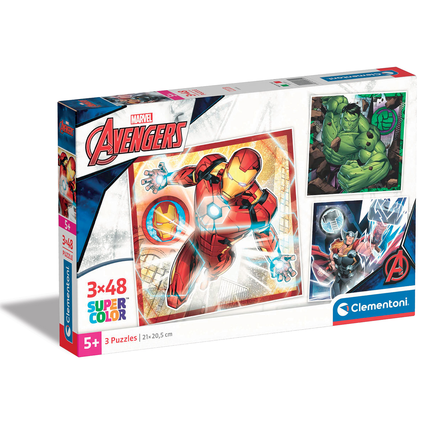 120025315-65f1f1f7955b88d0504fa745 Clementoni Παιδικό Παζλ Super Color Marvel Avengers 3x48 τμχ - Image 1