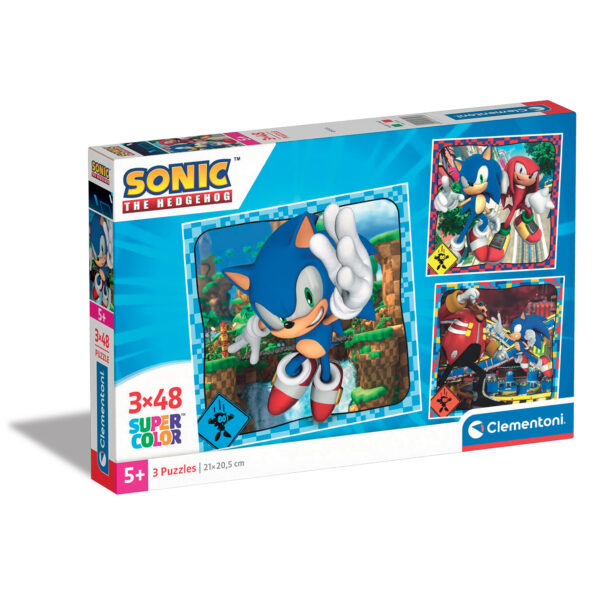 Clementoni Παιδικό Παζλ Super Color Sonic The Hedgehog 3x48 τμχ