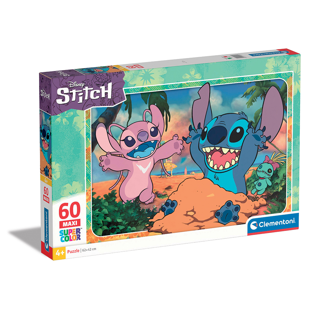 120026596-6617f24d1012a18cecbe80f7 Clementoni Παιδικό Παζλ Maxi Supercolor Disney Stitch 60 τμχ - Image 1