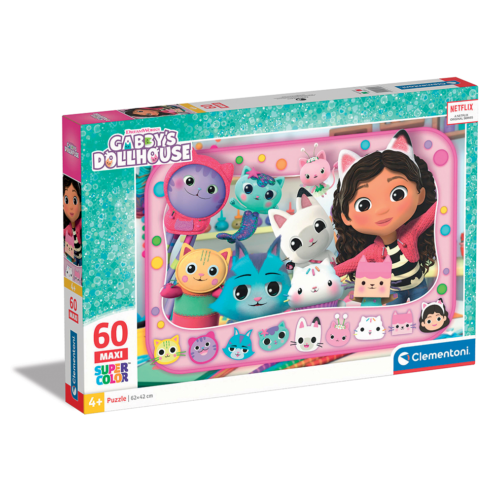 120026598-66630f79551698edf03ba39e Clementoni Παιδικό Παζλ Maxi Super Color Gabby's Dollhouse 60 τμχ - Image 1