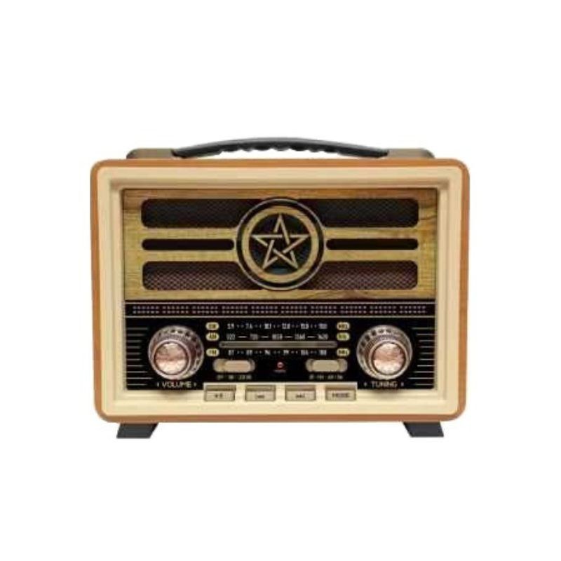 120257-1 Επαναφορτιζόμενο ραδιόφωνο Retro - MD-2026 - 120257 - Yellow/Beige - Image 1