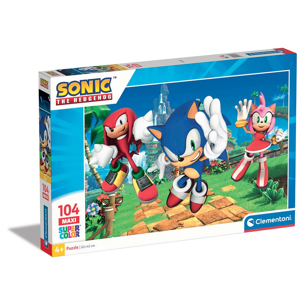 121025764-65f2d0fc955b88d0504fa7a8 Clementoni Παιδικό Παζλ Maxi Super Color Sonic The Hedgehog 104 τμχ - Image 1