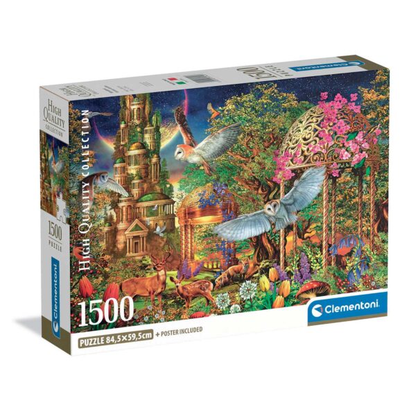 Clementoni Παζλ High Quality Collection Φανταστικός Ξύλινος Κήπος 1500 τμχ - Compact Box