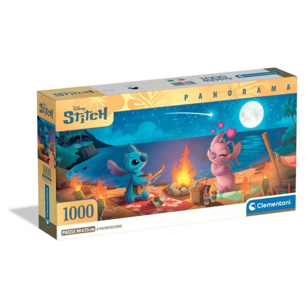 Clementoni Παζλ Panorama High Quality Collection Disney Stitch 1000 τμχ - Compact Box