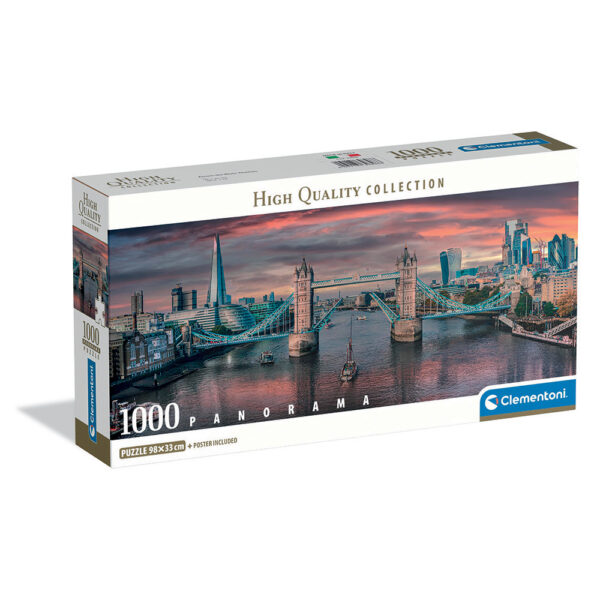 Clementoni Παζλ Panorama High Quality Collection Κατά Μήκος Του Ποταμού Τάμεση 1000 τμχ - Compact Bo