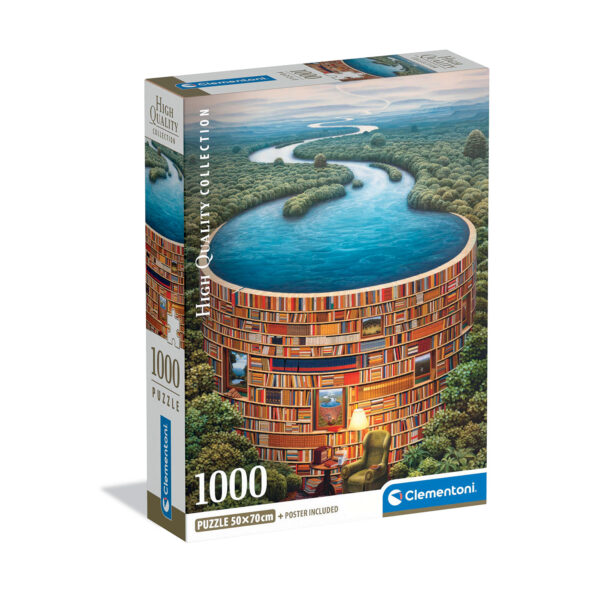 Clementoni Παζλ High Quality Collection Βιβλιοθήκη 1000 τμχ - Compact Box