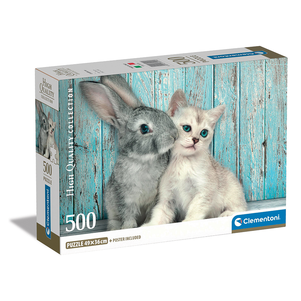 122035539-666af918551698edf03ba608 Clementoni Παζλ High Quality Collection Cat And Bunny 500 τμχ - Compact Box - Image 1