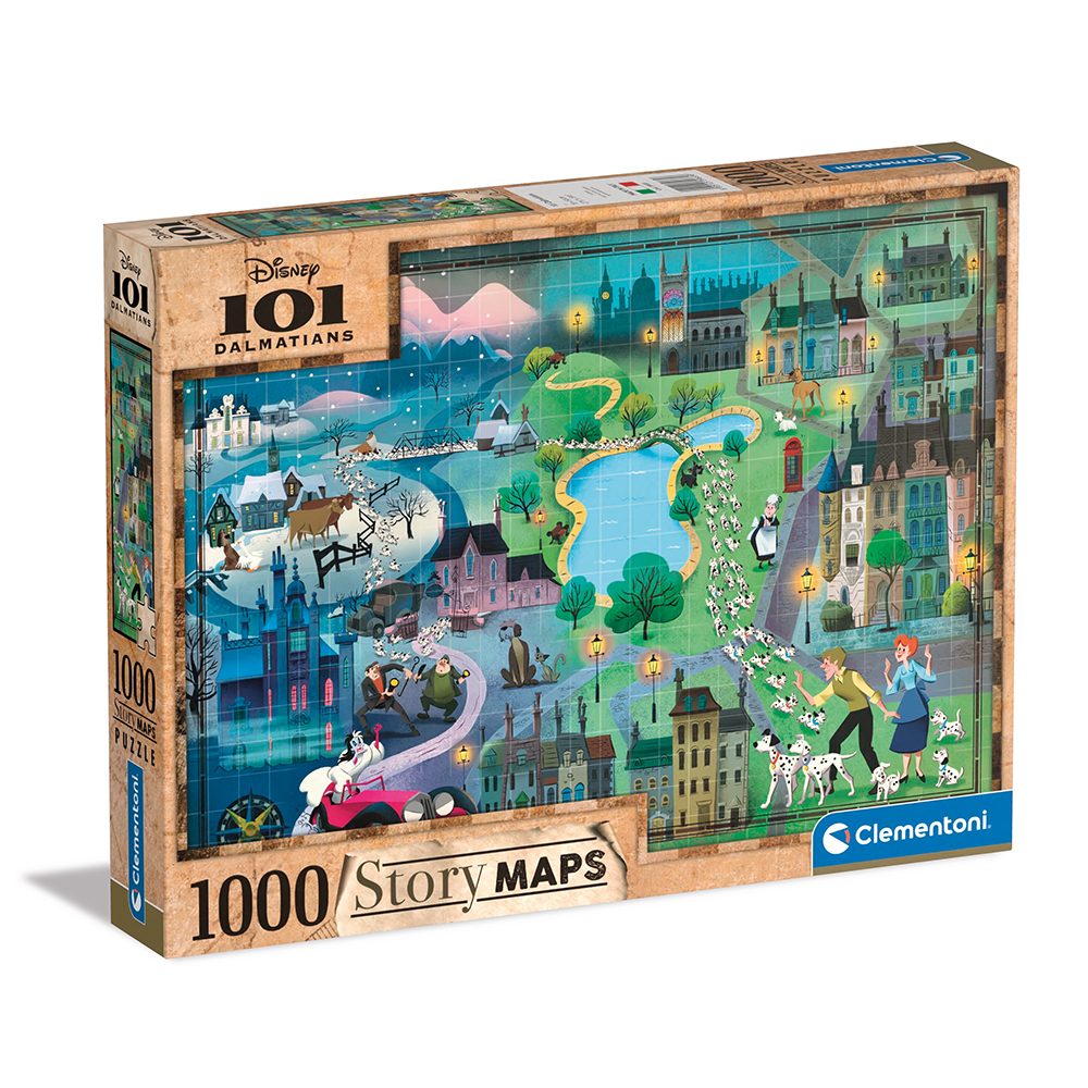 1260-39665-6394f45cb350aaa238b1f568 Clementoni Παζλ Story Maps Τα 101 Σκυλιά Της Δαλματίας 1000 τμχ - Image 1