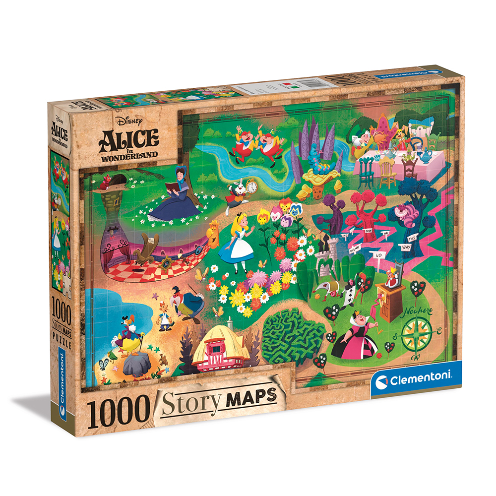 1260-39667-63cea73cf920aa048bf1e314 Clementoni Παζλ Story Maps Η Αλίκη Στη Χώρα Των Θαυμάτων 1000 τμχ - Image 1
