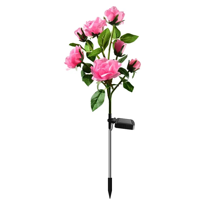 150289_pi Φωτιζόμενα διακοσμητικά λουλούδια LED με ηλιακό πάνελ - 2pcs - 150289 - Pink - Image 1