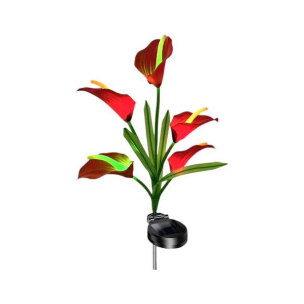 Φωτιζόμενα διακοσμητικά λουλούδια LED με ηλιακό πάνελ - 2pcs - 150302 - Red