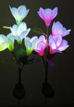 Φωτιζόμενα διακοσμητικά λουλούδια LED με ηλιακό πάνελ - 2pcs - 150357 - White - Image 2