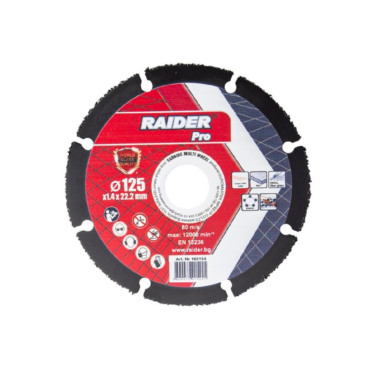160154 RAIDER Τροχός κοπής carbide 125x1,4mm 160154 - Image 1