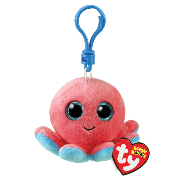TY Beanie Boos Sheldon Χνουδωτό Μπρελόκ Χταπόδι Κοραλί 8.5εκ