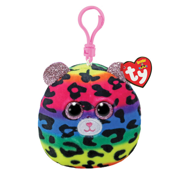 TY Squishy Beanies Dotty Χνουδωτό Μπρελόκ Λεοπάρδαλη Πολύχρωμο
