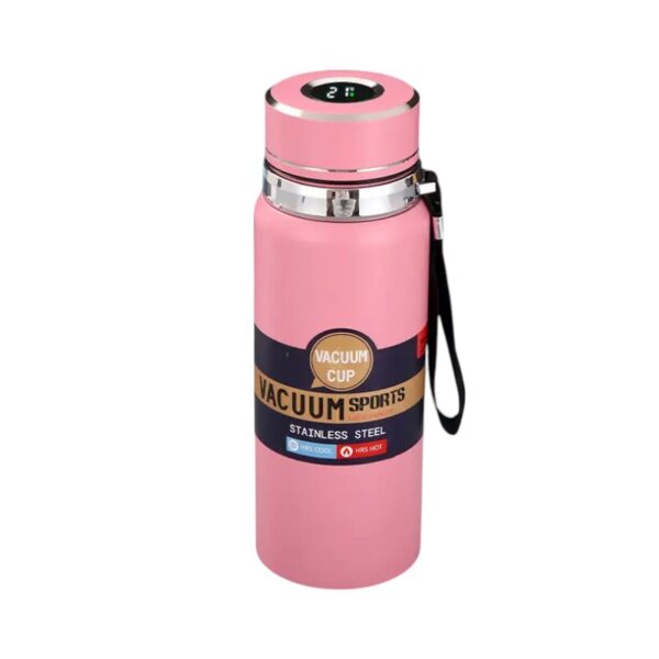 Φορητό παγούρι-θερμός με ψηφιακό θερμόμετρο - 800ml - 168441 - Pink