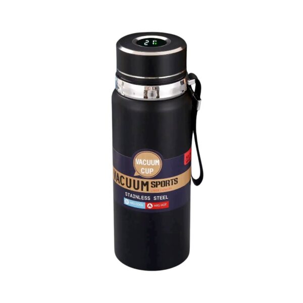 Φορητό παγούρι-θερμός με ψηφιακό θερμόμετρο - 600ml - 168440 - Black