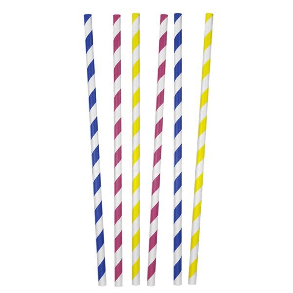 Καλαμάκια Χάρτινα Ριγέ 10τεμ 20cm Homie 3765